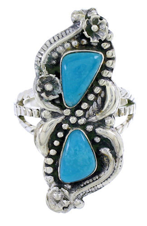 Turquoise Sterling Silver Southwestern Ring Size 6-3/4 PS72166